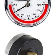 Манометр с термометром горизонтальный ST XF90346 (до 4 атм, 120 гр.) 1/4 дюйма